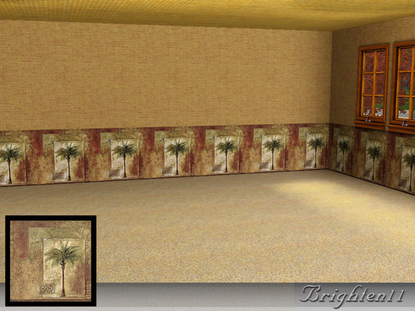 Sims 3 — BR11 Palm Wainscoting by Brighten11 — Palm Wainscoting - Brighten11 A tropical wainscot panel. Realistic and