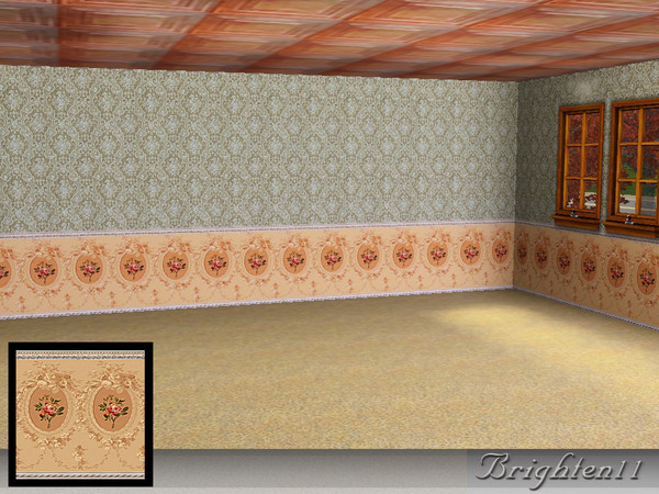 Sims 3 — BR11 Cameo Wainscoting by Brighten11 — Cameo Wainscoting - Brighten11 An antique, Old World style wainscot