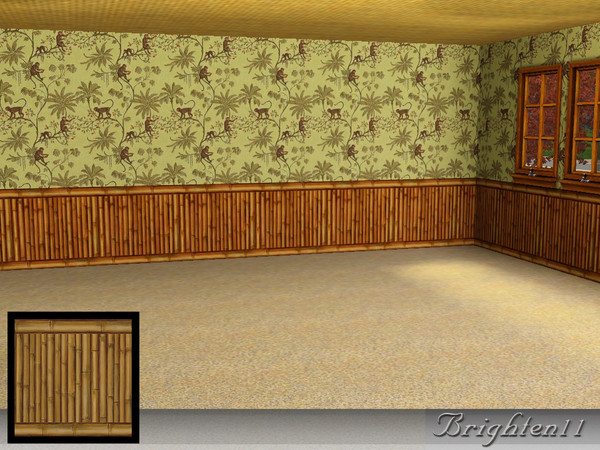 Sims 3 — BR11 Bamboo Wainscoting by Brighten11 — Bamboo Wainscoting - Brighten11 A tropical style, bamboo wainscot panel.