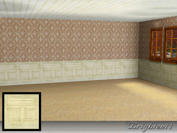 Sims 3 — BR11AntiqueWhiteWainsco by Brighten11 — Antique White Wainscoting - Brighten11 An antique while, Old World style