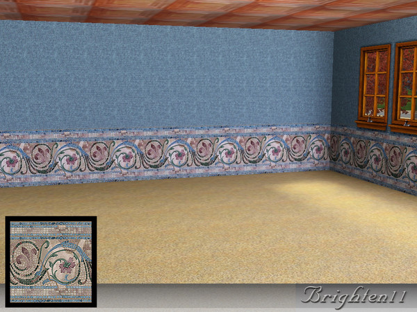 Sims 3 — BR11 Mosaic Wainscoting by Brighten11 — Mosaic Wainscoting - Brighten11 A mosaic style wainscot panel. Realistic