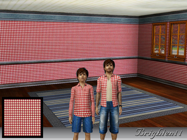 Sims 3 — BR11 Red Gingham by Brighten11 — Red Gingham - Brighten11 Seamless with two editable channels. Have fun!