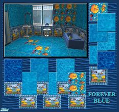 Sims 2 — Forever Blue by allison731 — Forever Blue Set includes six walls and seven floors designs. This walls and floors
