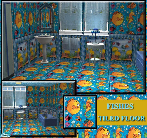 Sims 2 — Forever Blue - Floor-Fishes by allison731 — This item is part of Forever Blue set. Floor with colorful fishes.