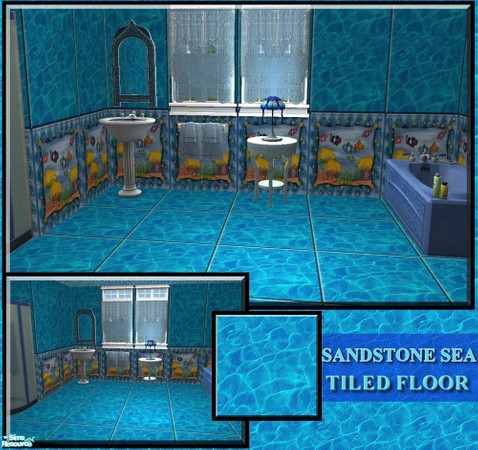 Sims 2 — Forever Blue - Floor-Sandstone Sea by allison731 — This item is part of Forever Blue set. Floor with the