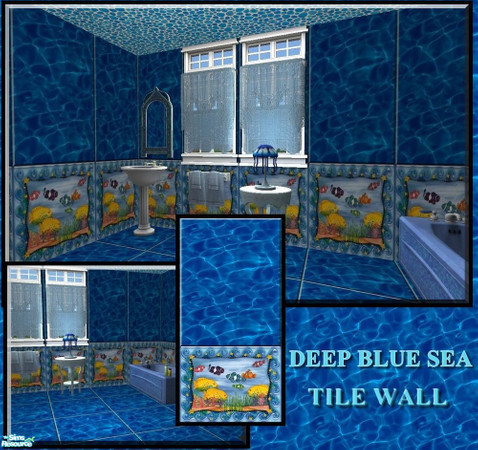 Sims 2 — Forever Blue - Wall-Deep Blue Sea by allison731 — This item is part of Forever Blue set. Wall with the