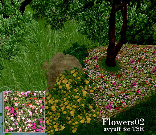 Sims 3 — Flowers02 by ayyuff — flowers02 terrain paint