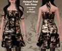 Sims 3 — Animal Print Tube Dress by Clouddy — Non-recolorable: Comes with one, precolored and pre-patterned look, shown