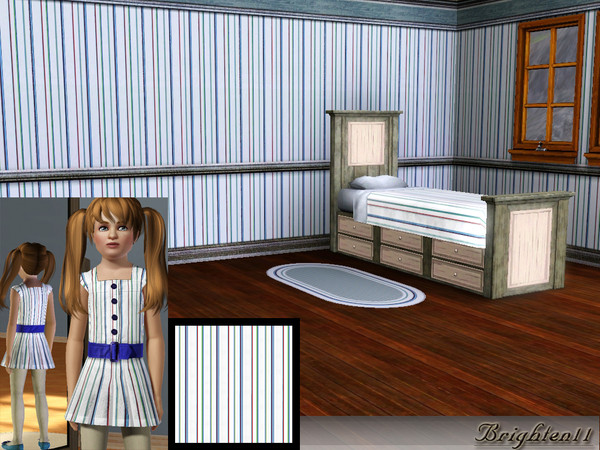 Sims 3 — BR11 Primary Pinstripes by Brighten11 — Primary Pinstripes - Brighten11 Bright stripe print for kids rooms,