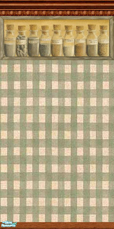 Sims 2 — Country Kitchen Walls IV - Row of Bottles Wallpaper by drewsoltesz — Three more country style kitchen