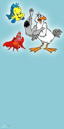 Sims 2 — Calli\'s Ariel Wall 3 by Callisto149 — An Under the Sea look with Ariel\'s friends for the Ariel bedroom walls.