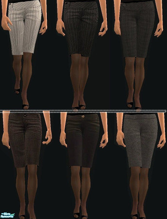 Sims 2 — Smart Shorts by hrekkjavaka — Six smart capris with heels.