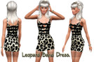 Sims 3 — Leopard Band Dress. by tailahchapman — Leopard pattern strap dress with black band bust detail. Available as