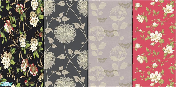 Sims 2 — Floral Wall Set by lifedancer2 — Enjoy !