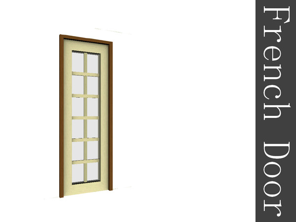 Sims 3 — French Door by lilliebou — This door is one full tile wide and costs 200 Simoleons. It has four recolorable