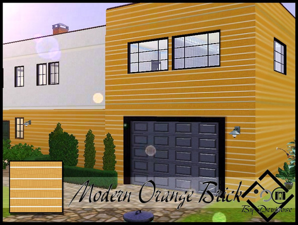 Sims 3 — Modern Orange Brick by Devirose — by Devirose