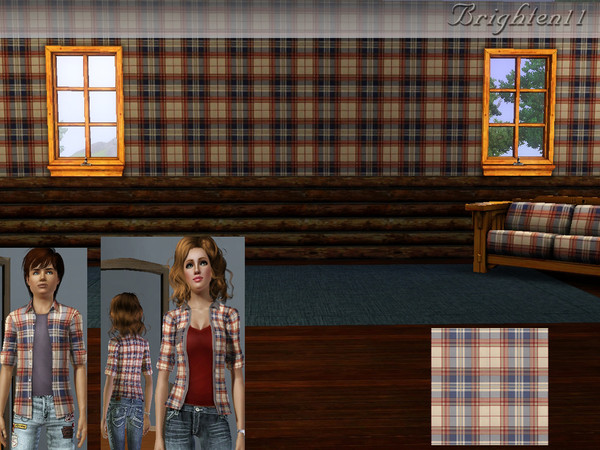 Sims 3 — BR11 Independence Plaid by Brighten11 — Independence Plaid - Brighten11 A bright and rustic plaid for walls,