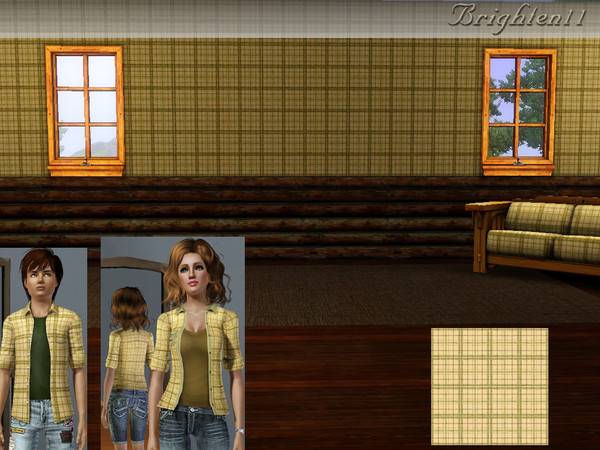 Sims 3 — BR11 Hunter Check by Brighten11 — Hunter Check - Brighten11 A bright and rustic plaid for walls, linens,