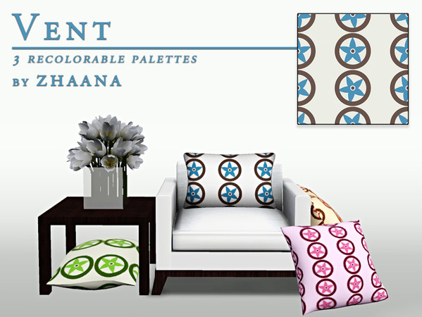 Sims 3 — Vent by Zhaana — A circle with in the middle a windmill shape. Perfect for beach decor or kidroom. Includes 3