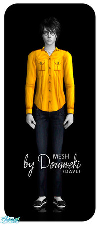 Sims 2 — Vakero Guy [ M e s h ]  by doumeki — Formal shirt informal jeans, a good combination to chic boys.
