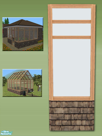 Sims 2 — Greenhouse Wall - Shingle and Metal by Shakeshaft — Part of a new mesh set of Greenhouse walls, there are 6