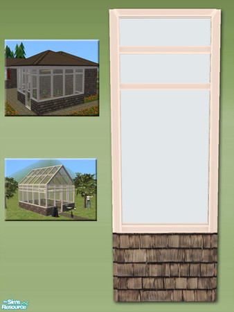 Sims 2 — Greenhouse Wall - Shingle and White by Shakeshaft — Part of a new mesh set of Greenhouse walls, there are 6