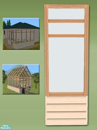 Sims 2 — Greenhouse Wall - Salt Siding and Metal by Shakeshaft — Part of a new mesh set of Greenhouse walls, there are 6