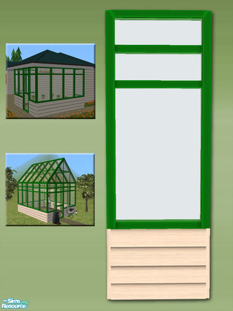 Sims 2 — Greenhouse Wall - Salt Siding and Green by Shakeshaft — Part of a new mesh set of Greenhouse walls, there are 6