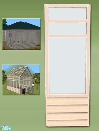 Sims 2 — Greenhouse Wall - Salt Siding and White by Shakeshaft — Part of a new mesh set of Greenhouse walls, there are 6