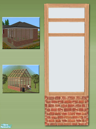 Sims 2 — Greenhouse Wall - Brick and Metal by Shakeshaft — Part of a new mesh set of Greenhouse walls, there are 6 Maxis