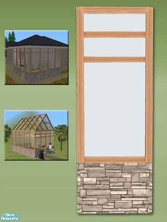 Sims 2 — Greenhouse Wall - Ashlar and Metal by Shakeshaft — Part of a new mesh set of Greenhouse walls, there are 6 Maxis