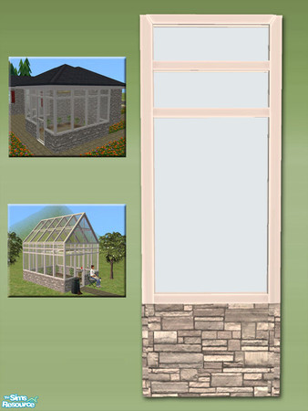 Sims 2 — Greenhouse Wall - Ashlar and White by Shakeshaft — Part of a new mesh set of Greenhouse walls, there are 6 Maxis