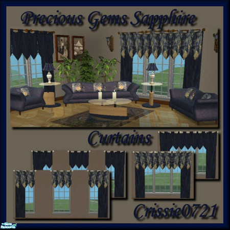 Sims 2 — Precious Gems - Sapphire Solid Valance by Crissie0721 — 