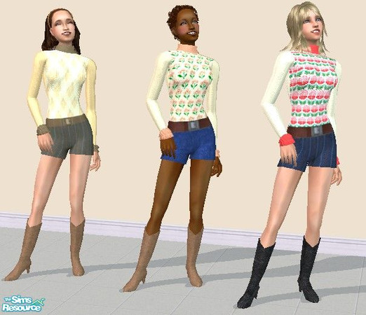 Sims 2 — JD Short collection by jdamgaard — This is a collection of shorts and sweaters. Mesh by Tantra