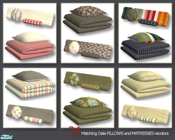 Sims 2 — Oala teens pillows and matresses recolors by mirake — 