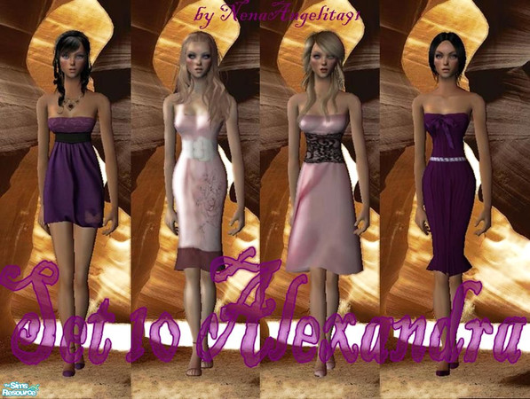 Sims 2 — Set 10 Alexandra by NenaAngelita91a — hi again!!! This new set have 4 outfits....the mesh are by
