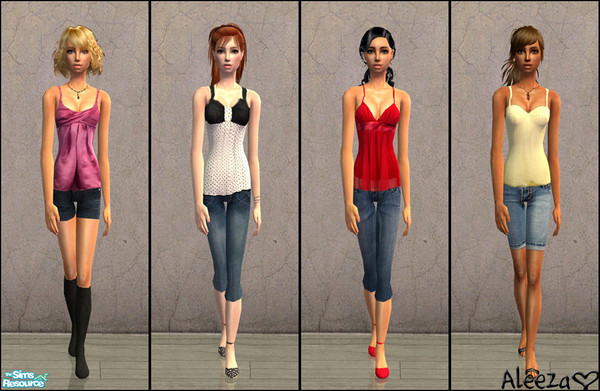 Sims 2 — Ooh La La by Aleeza — A set of four outfits and one new mesh included. No EP required. Enjoy!