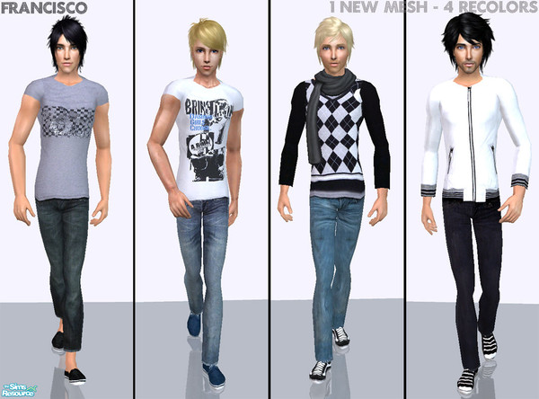 Sims 2 — Summer & Winter  - Collection 05 for Adult Males by francisssko — 1 new mesh (included) + 4 recolors! Enjoy