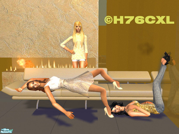 Sims 2 — Gold set by H76CXL — Designer gold clothes.