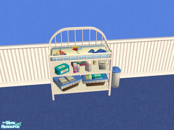 Sims 2 — Ahoy Basic Game Nursery - Changing Table by elanorbreton — Baby/toddler nautical changing table as part of my