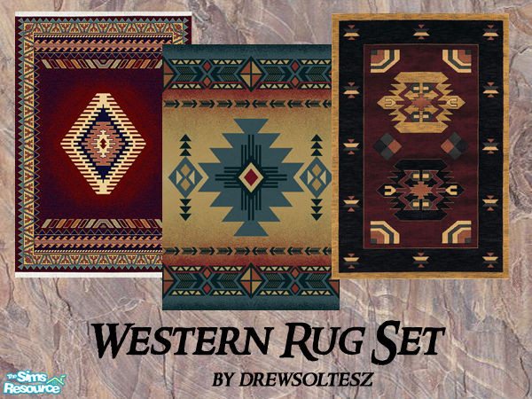 Sims 2 — Western Rug Set by drewsoltesz — A set of three Native American rugs to decorate your Western lots, ranch/farm