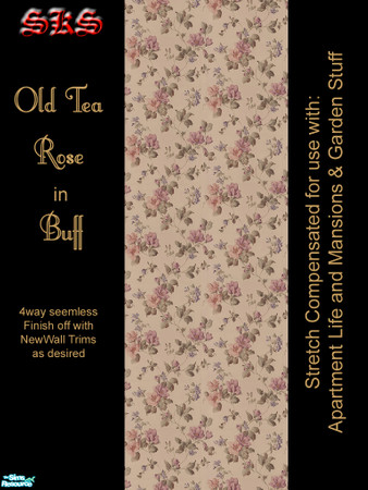 Sims 2 — AL Old Tea Roses - Buff by 71robert13 — Let old-fashioned tea roses clamber up your walls. For use with