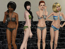 Sims 3 — Striped Frilly Circle Cleavage Bikini by Blobby272 — It has three channels- the circle cleavage, the frills and