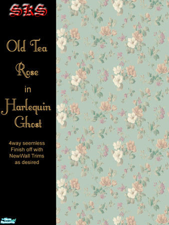 Sims 2 — Pastel Old Tea Roses - Harlequin Ghost by 71robert13 — Let old-fashioned tea roses clamber up your walls. By: