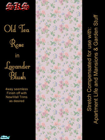 Sims 2 — AL - Pastel Old Tea Roses - Lavander Blush by 71robert13 — Let old-fashioned tea roses clamber up your walls.