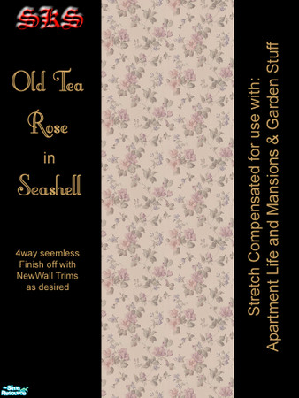 Sims 2 — AL - Pastel Old Tea Roses - Seashell by 71robert13 — Let old-fashioned tea roses clamber up your walls. By: SKS