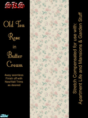 Sims 2 — AL - Pastel Old Tea Roses - Butter Cream by 71robert13 — Let old-fashioned tea roses clamber up your walls. By: