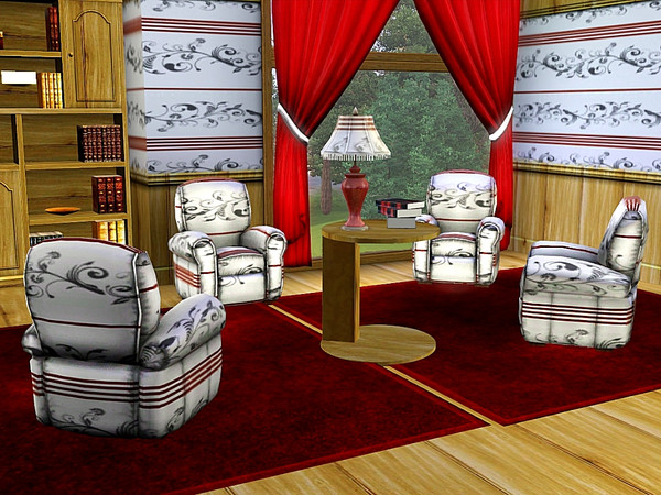 Sims 3 — marcorse_laid back pattern by marcorse — A laid back, horizontal pattern of abstracts and line art in red and
