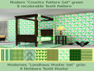Sims 3 — Country Pattern Set Green - 8 Fabric Pattern by engelchen1202 — Modernes -Landhaus Muster Set- gruen 8 faerbbare