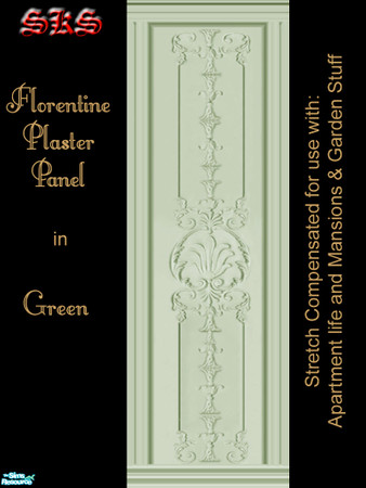 Sims 2 — AL-Florentine Plaster Panels - Green by 71robert13 — Sculpted plaster panel for that ultra palatial style. By: